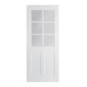 White Primed Canterbury Glazed Internal Door Wooden Timber